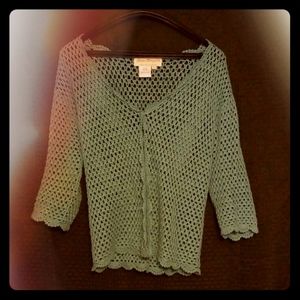 Norm Thompson crochet cardigan